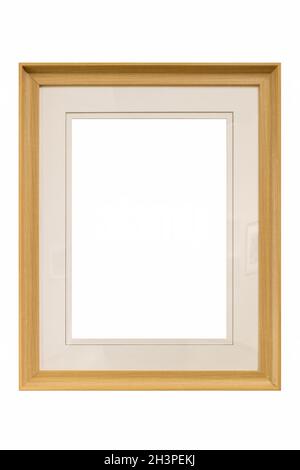 Wooden picture frame isolated Stock Photo