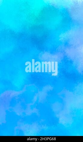 Realistic blue watercolor panoramic texture on white background ...