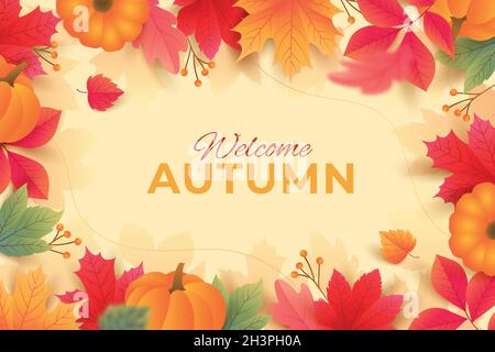 gradient autumn leaves background vector design illustration Stock Vector