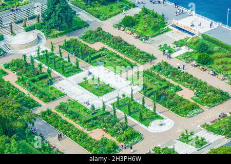 Yamashita Park, which is wrapped in fresh green (Minato Mirai, Yokohama) Stock Photo
