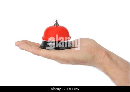 Hand and service ring bell Stock Photo