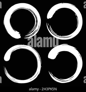Enso Zen Circle Brush Logo Vector Illustration Set Icons Collection Pack Stock Vector