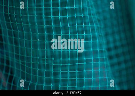 Green grid background. geometrically distorted texture grid. Stock Photo