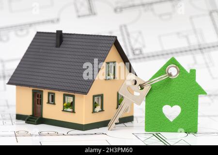 Model home and house key Stock Photo