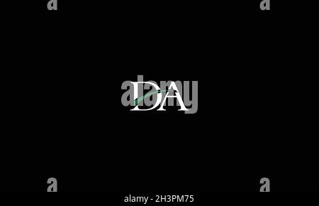LETTERS DA LOGO DESIGN WITH NEGATIVE SPACE EFFECT FOR ILLUSTRATION USE Stock Vector