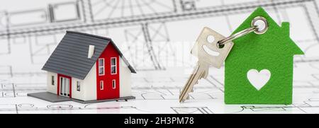 Model home and house key Stock Photo