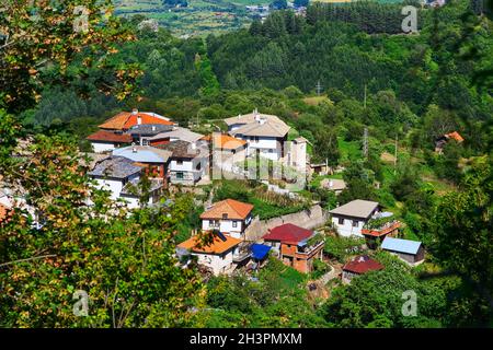 Aerial view of village Delchevo. Bulgaria Stock Photo