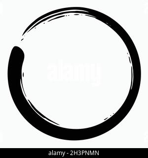 Enso Zen Japanese Circle Brush Vector Illustration Ink Vector Stock Vector