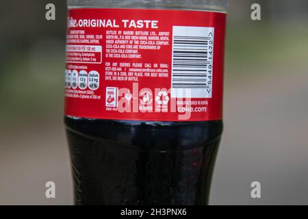 In this photo illustration a closeup view of a Coca-cola soft ...