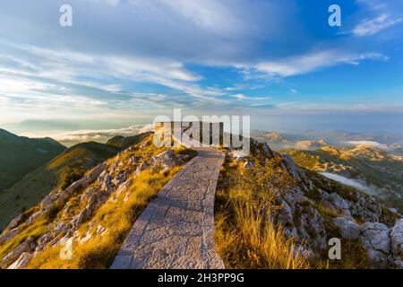 Lovcen Mountains National park at sunset - Montenegro Stock Photo