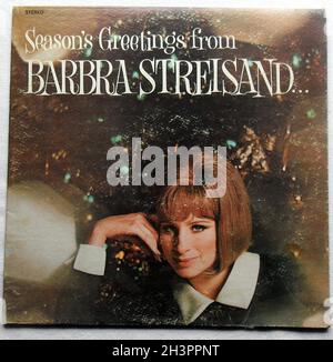 Barbra Streisand 1960s Christmas Original Vintage Lp Record Vinyl Stock Photo