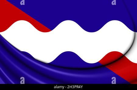 3D Flag of Roerdalen (Limburg), Netherlands. 3D Illustration. Stock Photo