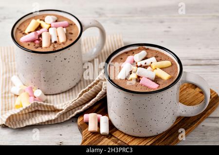 Hot chocolate with marshmallow Stock Photo