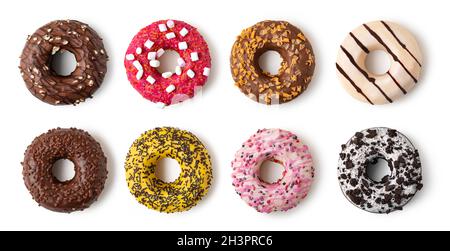 Donuts on white background Stock Photo