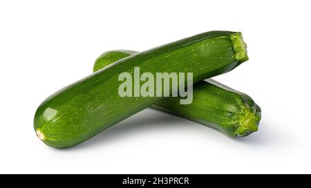 Fresh green zucchini on white background Stock Photo