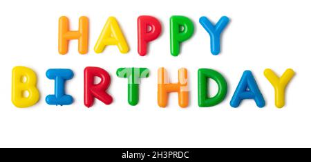 Colorful in letters saying Happy Birthday Stock Photo