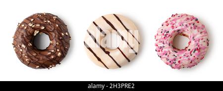 Donuts on white background Stock Photo