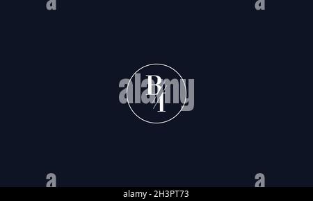 LETTERS BI LOGO DESIGN WITH NEGATIVE SPACE EFFECT FOR ILLUSTRATION USE Stock Vector