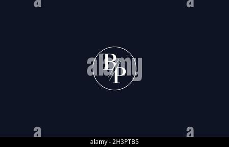 LETTERS BP LOGO DESIGN WITH NEGATIVE SPACE EFFECT FOR ILLUSTRATION USE Stock Vector