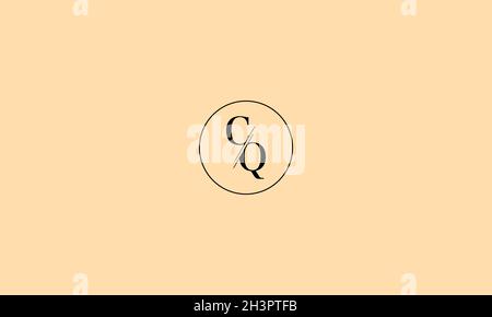 LETTERS CQ LOGO DESIGN WITH NEGATIVE SPACE EFFECT FOR ILLUSTRATION USE Stock Vector