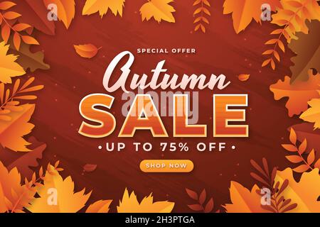 autumn sale banner template vector design illustration Stock Vector
