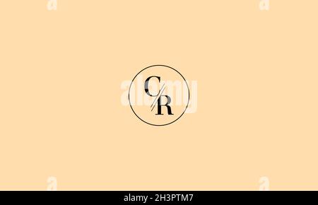 LETTERS CR LOGO DESIGN WITH NEGATIVE SPACE EFFECT FOR ILLUSTRATION USE Stock Vector