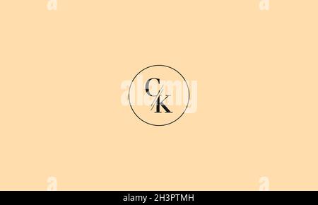 LETTERS CK LOGO DESIGN WITH NEGATIVE SPACE EFFECT FOR ILLUSTRATION USE Stock Vector