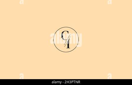 LETTERS CI LOGO DESIGN WITH NEGATIVE SPACE EFFECT FOR ILLUSTRATION USE Stock Vector