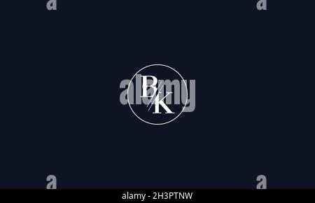 LETTERS BK LOGO DESIGN WITH NEGATIVE SPACE EFFECT FOR ILLUSTRATION USE Stock Vector