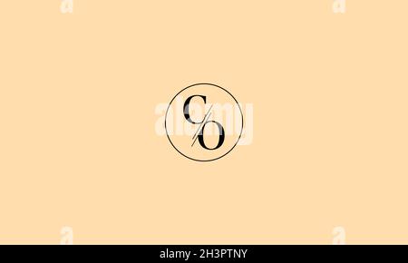 LETTERS CO LOGO DESIGN WITH NEGATIVE SPACE EFFECT FOR ILLUSTRATION USE Stock Vector