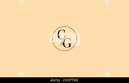 LETTERS CG LOGO DESIGN WITH NEGATIVE SPACE EFFECT FOR ILLUSTRATION USE Stock Vector