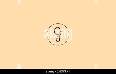 LETTERS CJ LOGO DESIGN WITH NEGATIVE SPACE EFFECT FOR ILLUSTRATION USE Stock Vector
