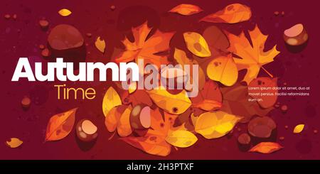 flat autumn background vector design illustration Stock Vector