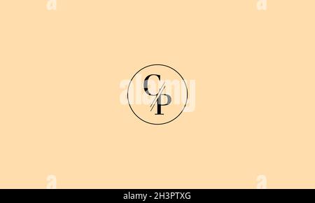 LETTERS CP LOGO DESIGN WITH NEGATIVE SPACE EFFECT FOR ILLUSTRATION USE Stock Vector