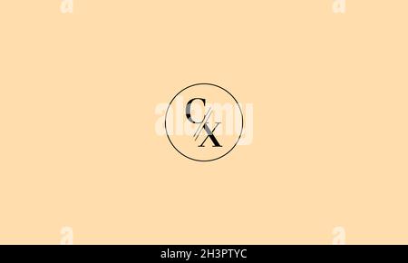 LETTERS CX LOGO DESIGN WITH NEGATIVE SPACE EFFECT FOR ILLUSTRATION USE Stock Vector