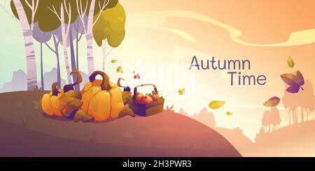 flat autumn background vector design illustration Stock Vector