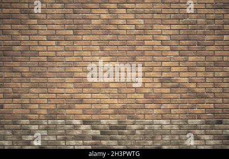Brown brick background with gray border. Brick wall. Stock Photo