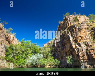 Hidden entrance of Butterfly Gorge from the second gorge, Nitmiluk National Park Northern Territory Stock Photo