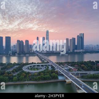 Changsha cityscape in early morning Stock Photo