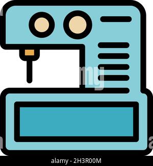 Automatic sewing machine icon. Outline automatic sewing machine vector icon color flat isolated Stock Vector