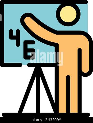 Inclusive education board icon. Outline inclusive education board vector icon color flat isolated Stock Vector