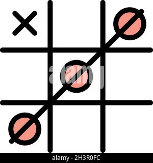 Inclusive education game icon. Outline inclusive education game vector icon color flat isolated Stock Vector