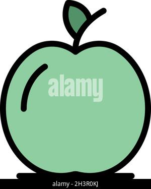 Inclusive education apple fruit icon. Outline inclusive education apple fruit vector icon color flat isolated Stock Vector