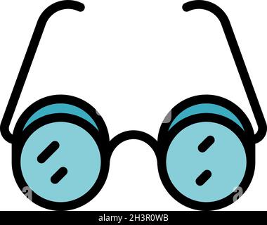 Inclusive education eyeglasses icon. Outline inclusive education eyeglasses vector icon color flat isolated Stock Vector