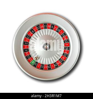 Casino roulette wheel isolated on white background Stock Photo