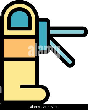 Metro turnstile icon. Outline metro turnstile vector icon color flat isolated Stock Vector