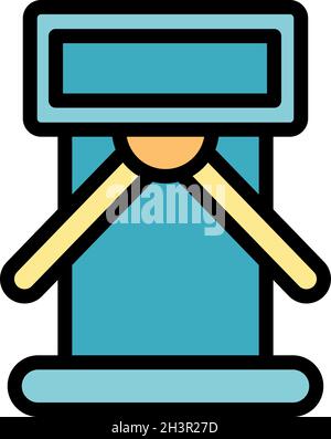 Control turnstile icon. Outline control turnstile vector icon color flat isolated Stock Vector