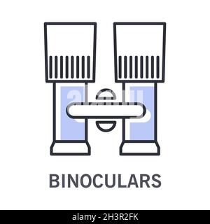 Binoculars isolated icon, vision tool or device with zoom Stock Vector