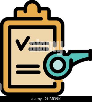Fitness list icon. Outline fitness list vector icon color flat isolated Stock Vector