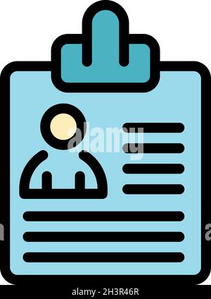 Personal data board icon. Outline personal data board vector icon color flat isolated Stock Vector